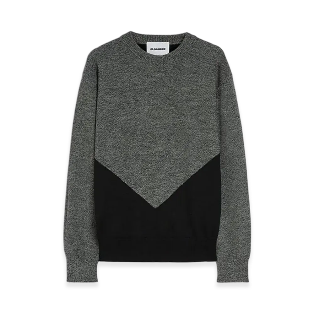 Jil Sander Wool Crew-Neck Sweater "Salt And Pepper"