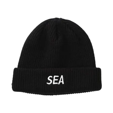 WIND AND SEA Logo Knit Cap "Black"