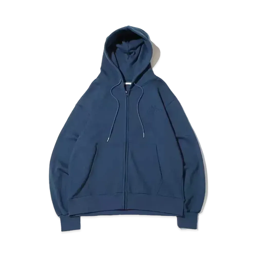 atmos pink Logo Embroidery Big Zip Hoodie "Navy"