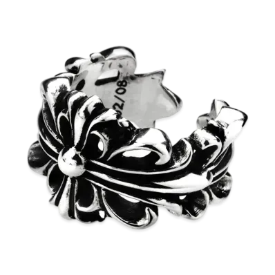 Chrome Hearts Double Floral Cross Ring "Silver"