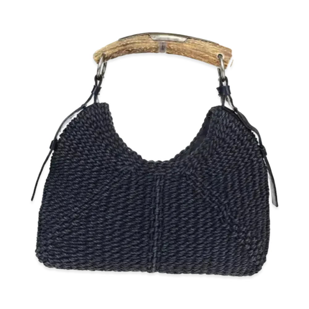 Saint Laurent Rive Gauche Mombasa Handle Bag "Black"
