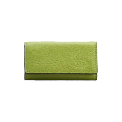 TOD'S Leather Key Holder "Green/Yellow"