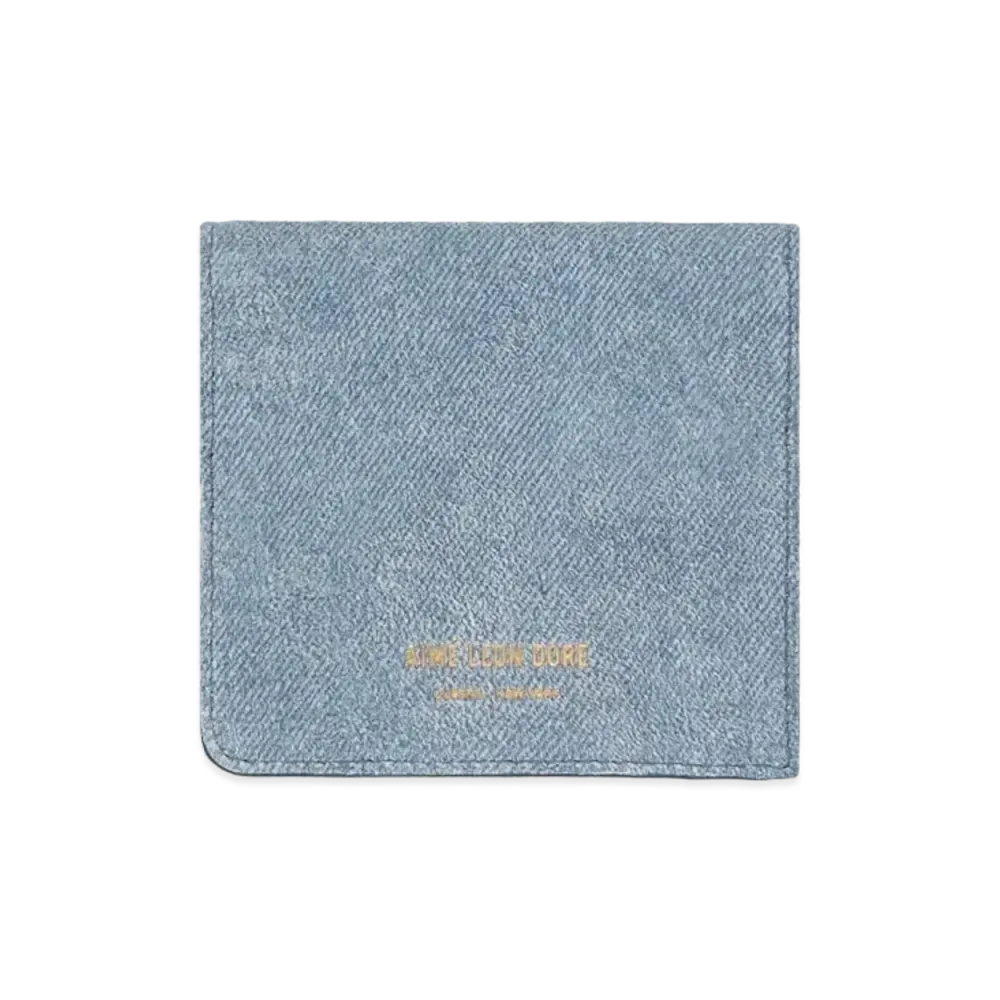 Aime Leon Dore Denim Printed Leather Bi-Fold Wallet "Light Blue"