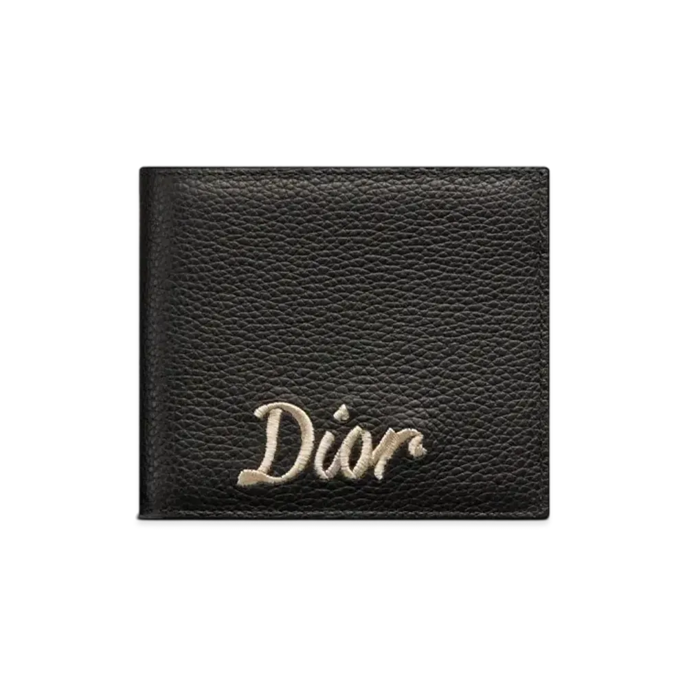 Dior Wallet With Coin Case Grained Calfskin "Black"