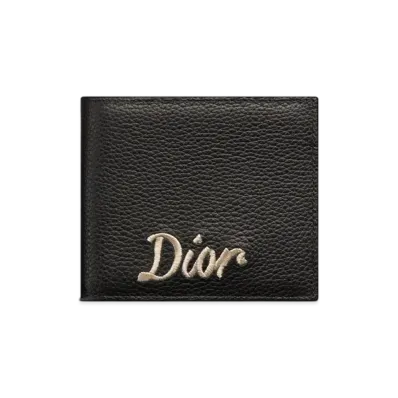 Dior Wallet With Coin Case Grained Calfskin "Black"