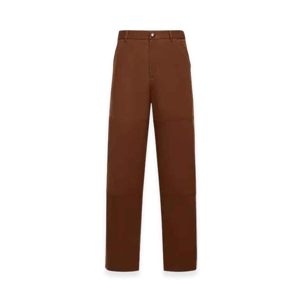 MONCLER Cotton Gabardine Trousers "Brown"