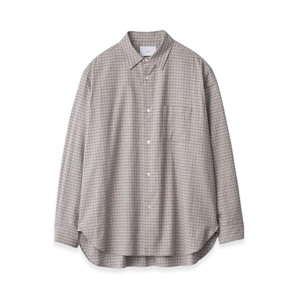 ssstein Cotton Llama Oversized Regular Collar Shirt "Graph Check"