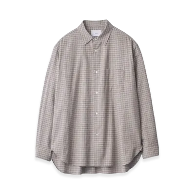 ssstein Cotton Llama Oversized Regular Collar Shirt "Graph Check"