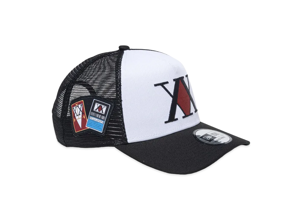 NEW ERA x HUNTERxHUNTER 9Forty A-Frame Trucker Hunter License "Black/White"