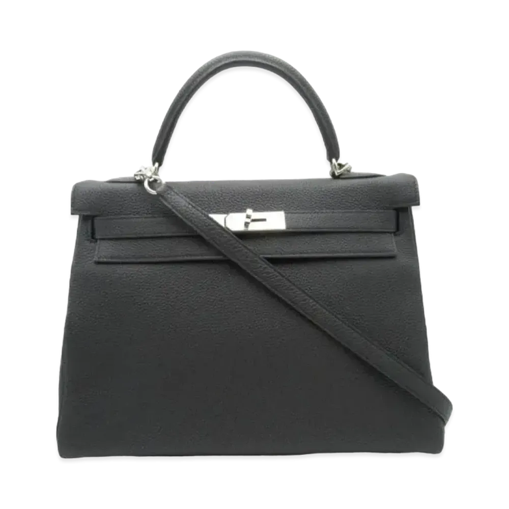 Hermes Kelly Retourne Togo "Noir/Silver"