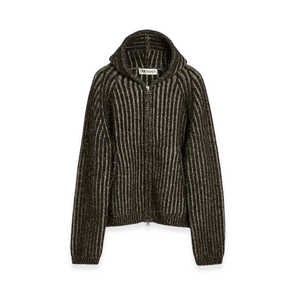 OUR LEGACY Level Hood "Vanise Brown Stripe Isels Wool"