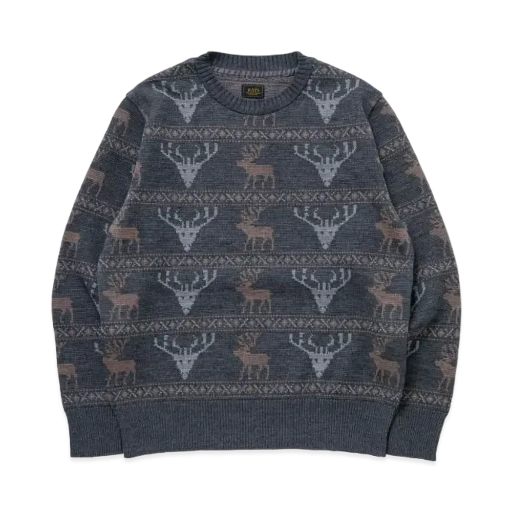 RATS Deer Crew Neck Knit "Beige"