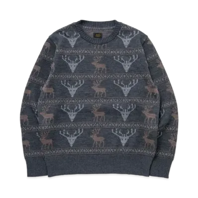 RATS Deer Crew Neck Knit "Beige"
