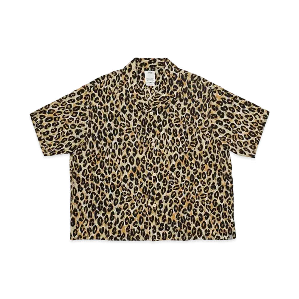 visvim Crosby Shirt S/S Leopard (Chirimen) "Beige"