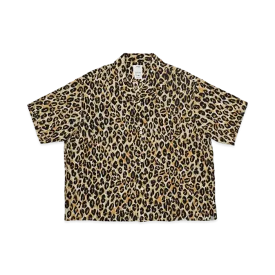 visvim Crosby Shirt S/S Leopard (Chirimen) "Beige"