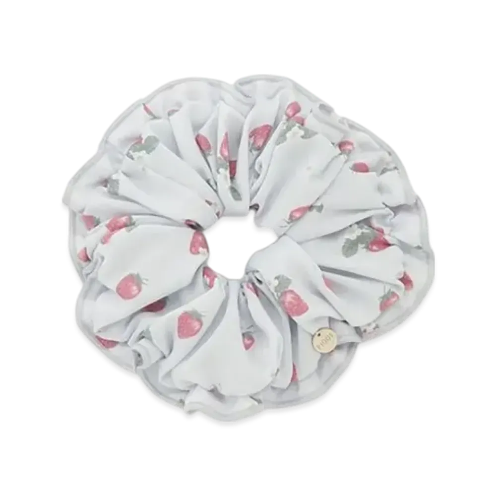 GELATO PIQUE Strawberry Pattern Frill Scrunchie "Blue"