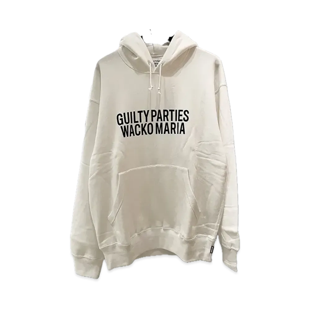 WACKO MARIA Middle Weight Pull Over Hooded Sweat Shirt "White"