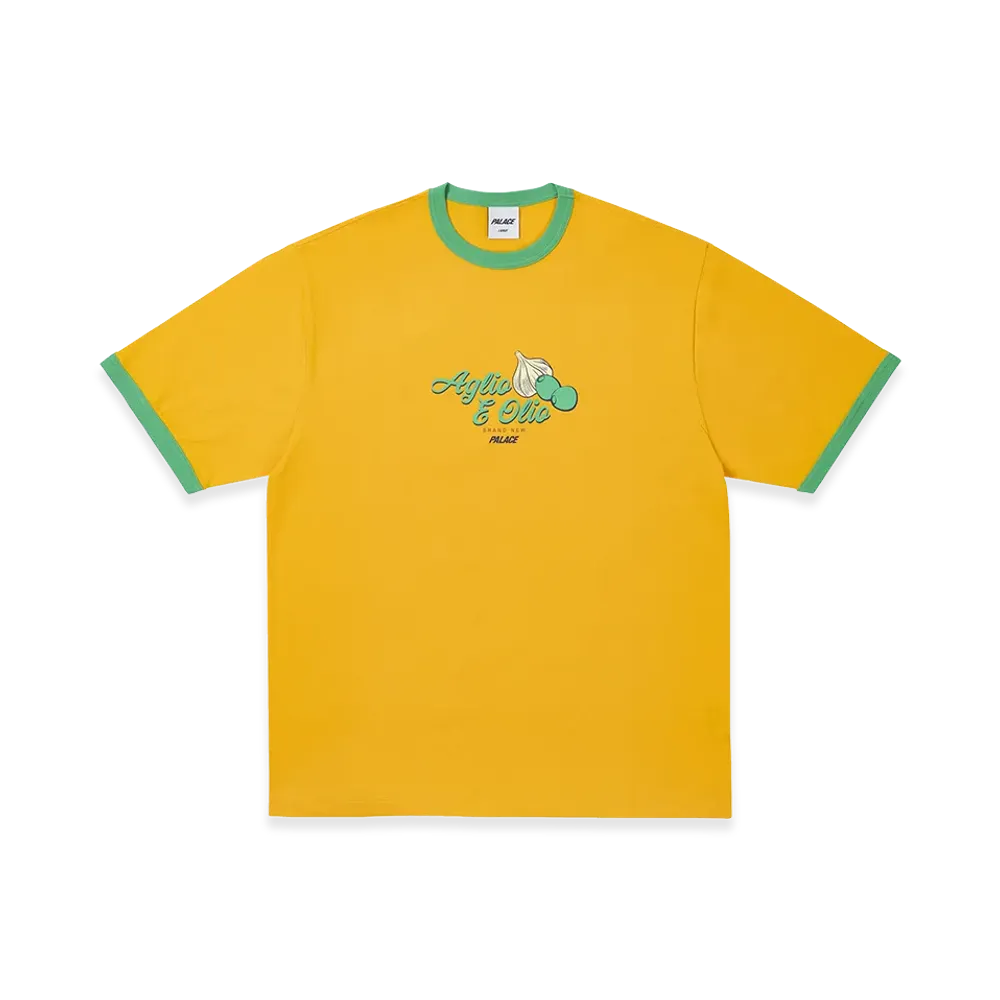 PALACE Aglio E Olio Ringer T Shirt "Sunny Yellow"