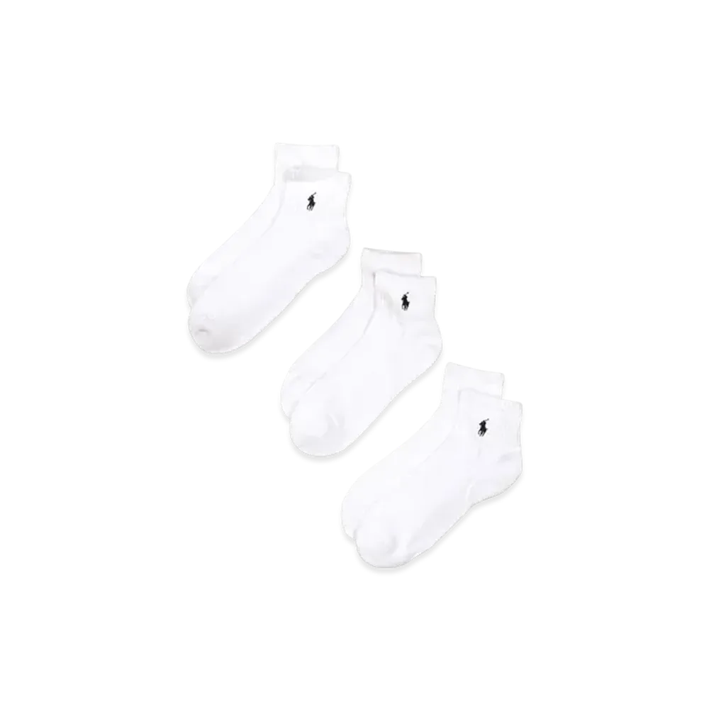Polo Ralph Lauren 3 Pack Classic Foot Quarter Polo Ankle Socks "White"