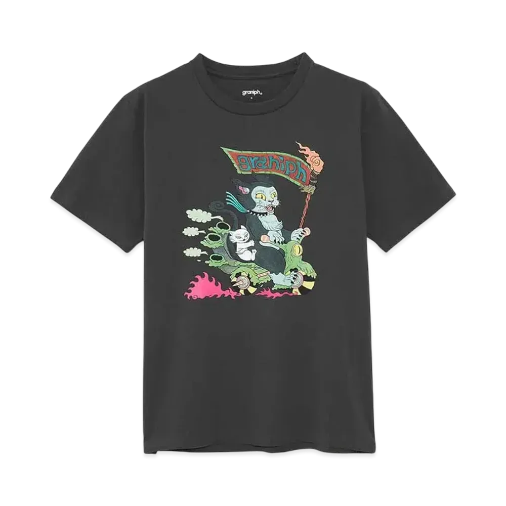 graniph x Ayako Ishiguro Biker Cat T-Shirts "Sumikuro"