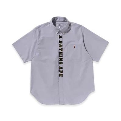 A BATHING APE 1St Camo Applique Oxford BD Shirt "Gray"