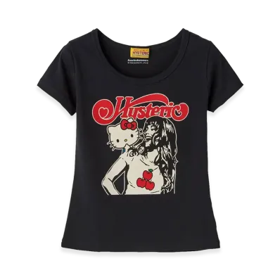 HYSTERIC GLAMOUR x Sanrio characters Kitty On Woman T-Shirt "Black"