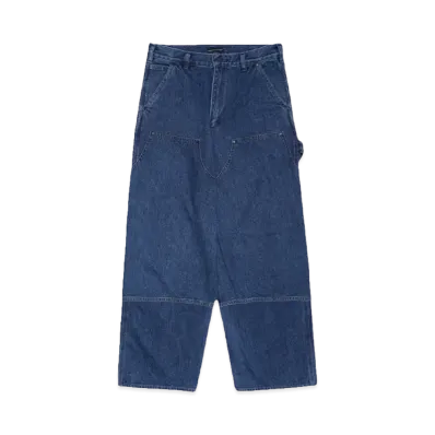 LAD MUSICIAN 12oz FLAT DENIM DOUBLE KNEE PT "BLUE INDIGO"