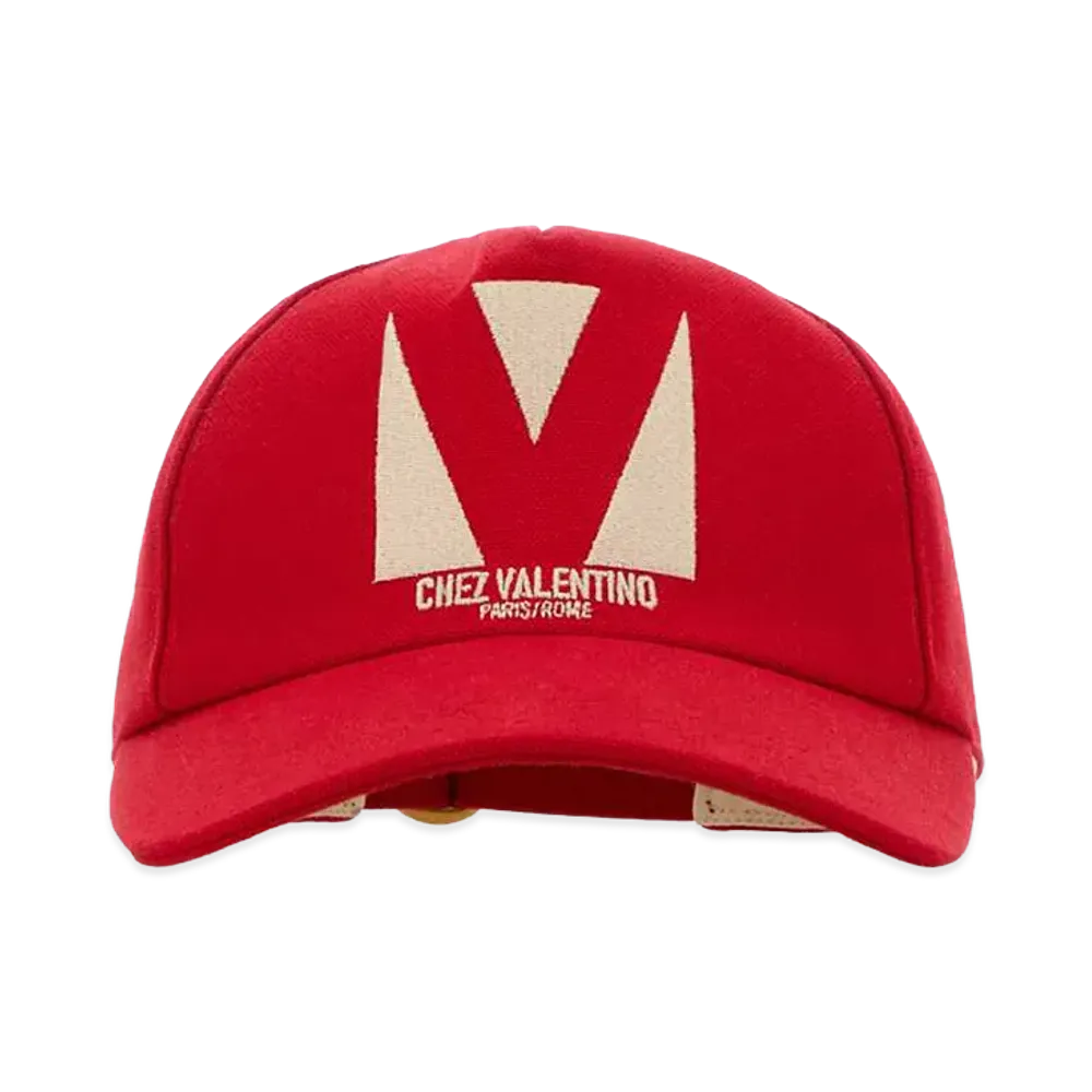 Valentino Women's Cotton Baseball Cap "Red"
