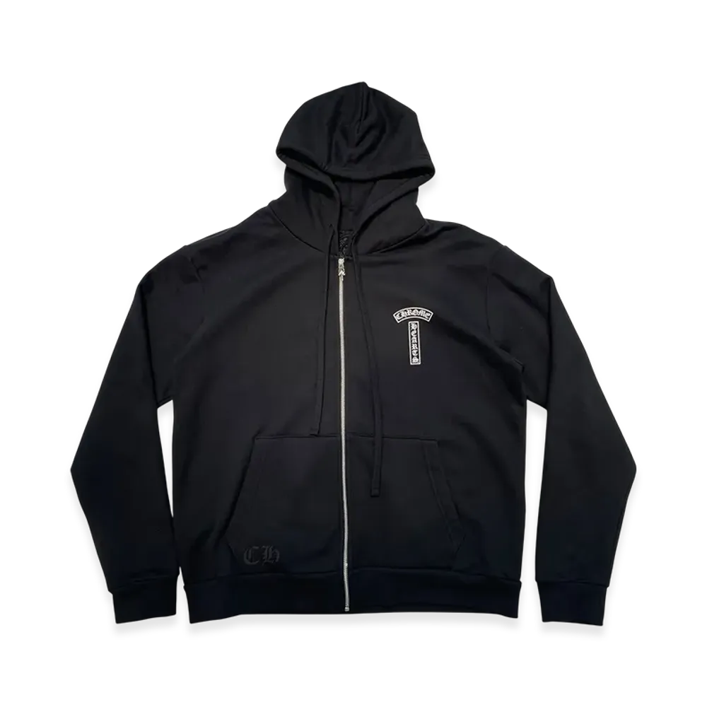 Chrome Hearts USA Shoulder Logo Zip Hoodie "Black"