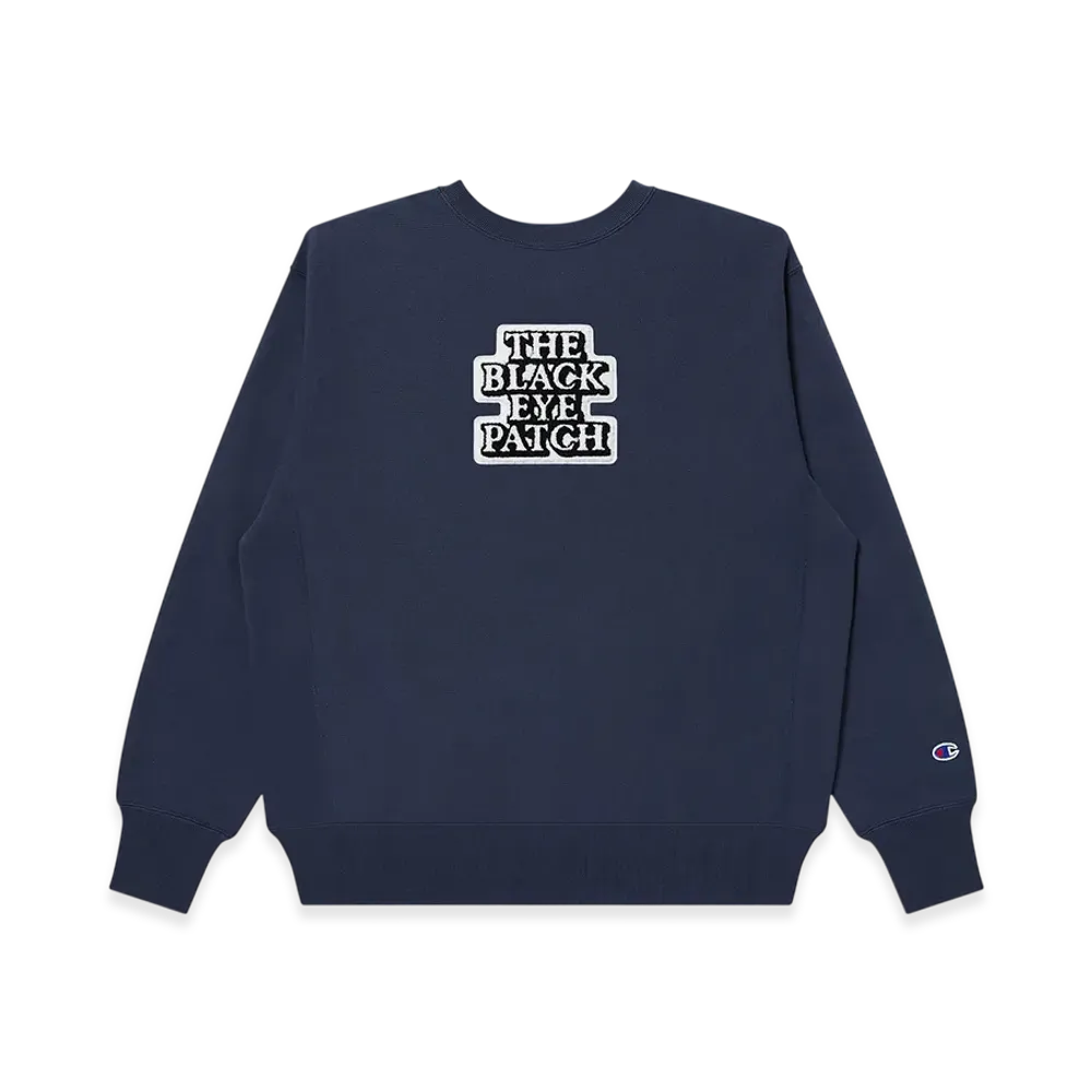 BlackEyePatch x Champion OG Label Crew Sweat "Dark Navy"