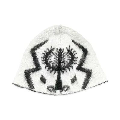 Erehwon Sacred Tree Mohair Beanie "WHITE/BLACK"