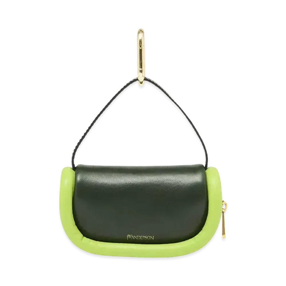 JW ANDERSON Bamber 7 Leather Micro Bag "Green"
