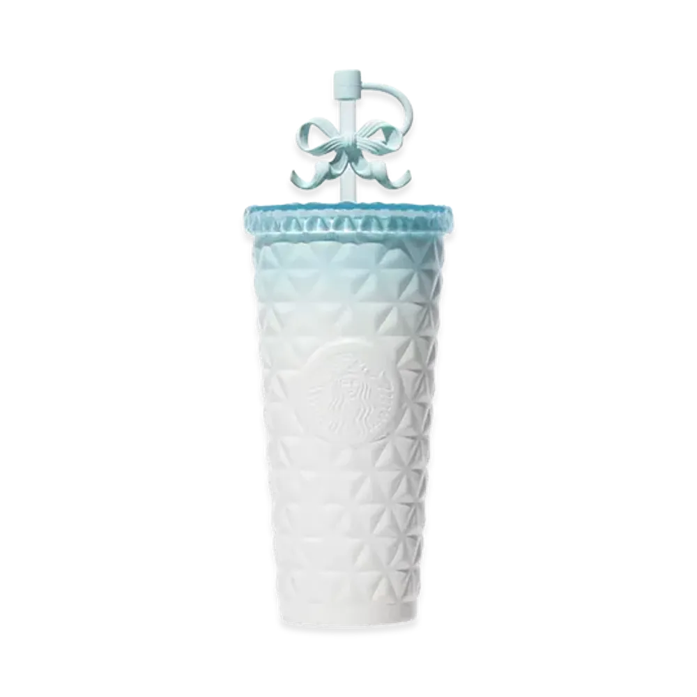 STARBUCKS Stainless Steel Cold Cup Tumbler Natural Blue Gradation 591ml "White/Blue"