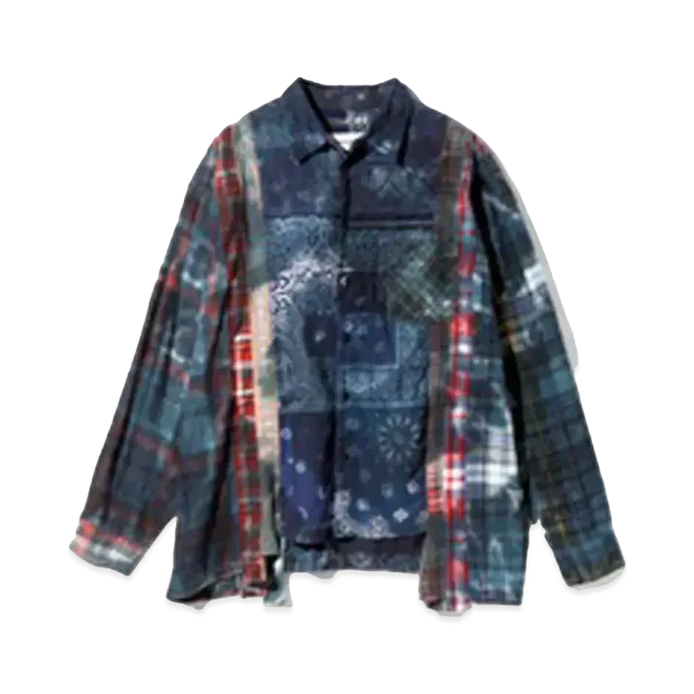 Needles x MIYAGIHIDETAKA 7 Cuts Wide Shirt / Tie Dye - Flannel + Bandana "Type 1"