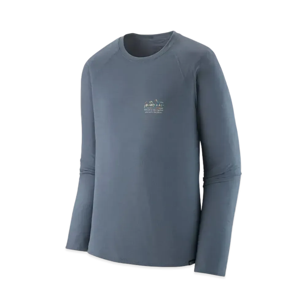 Patagonia Men's Longsleep Cap Cool Trail Graphic Shirt "Utility Blue"
