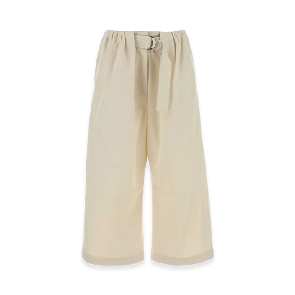 LOEWE Women's Cotton Blend Wide-Leg Pant "Ivory"