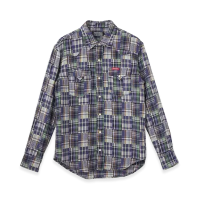 HYSTERIC GLAMOUR Double Gauze Check Western Shirt "Green Other"