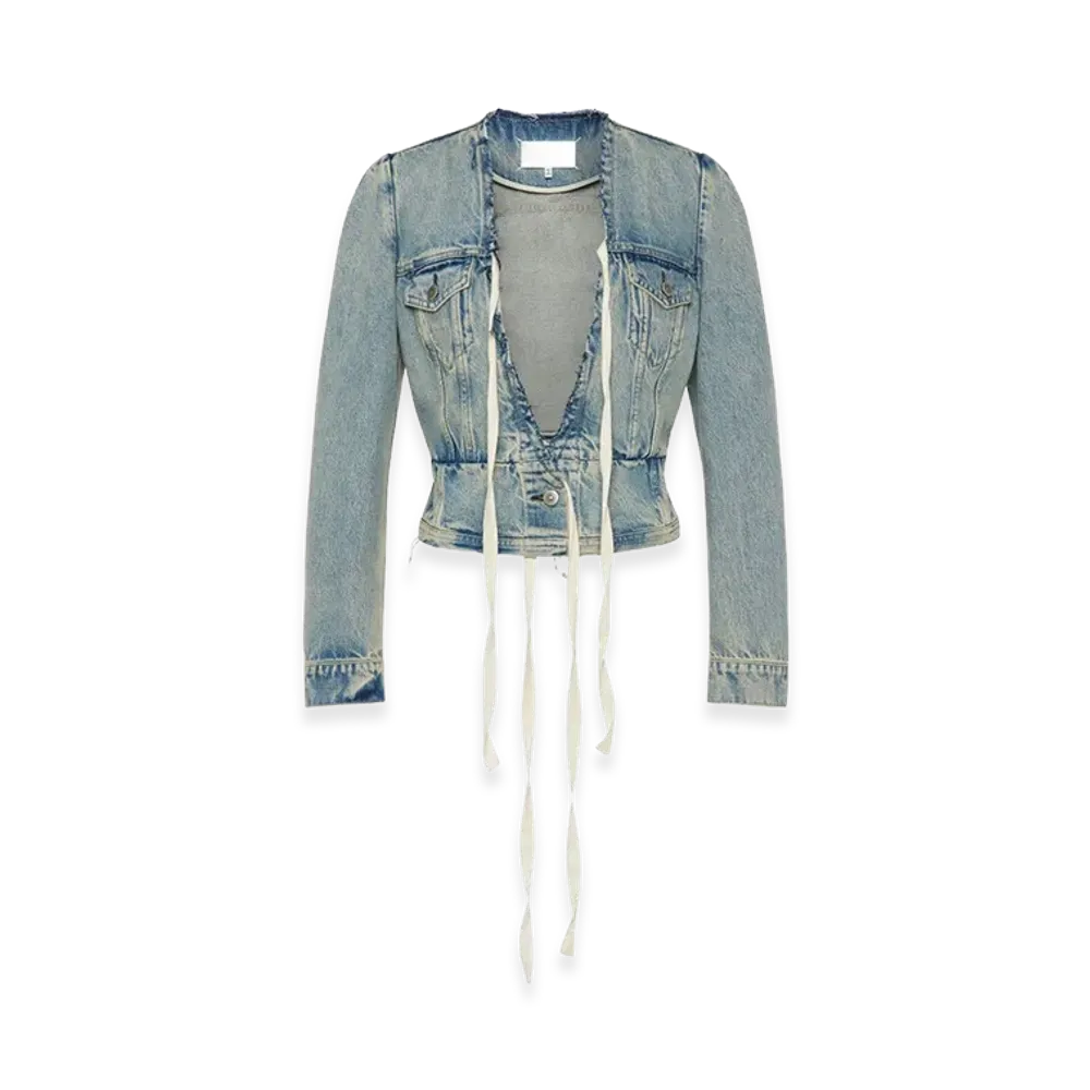 Maison Margiela Women's Raw Cut Hem Denim Jacket "Blue"