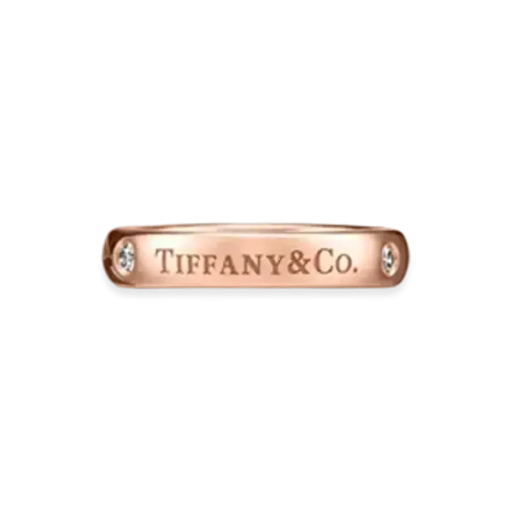 Tiffany & Co. T&CO. Band Ring with Diamonds 18K "Rose Gold"