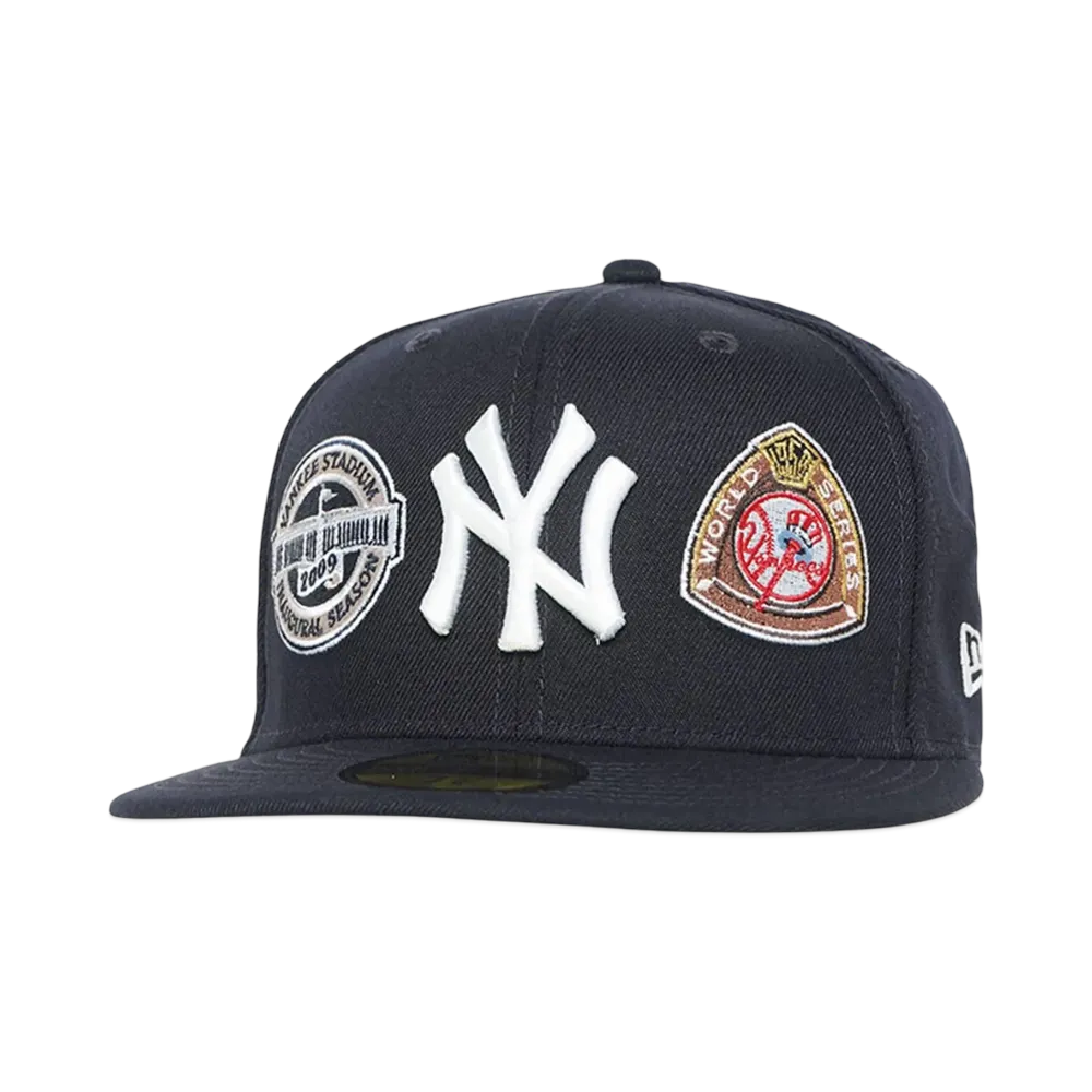 NEW ERA 59FIFTY MLB MANY PATCH New York Yankees "NAVY"