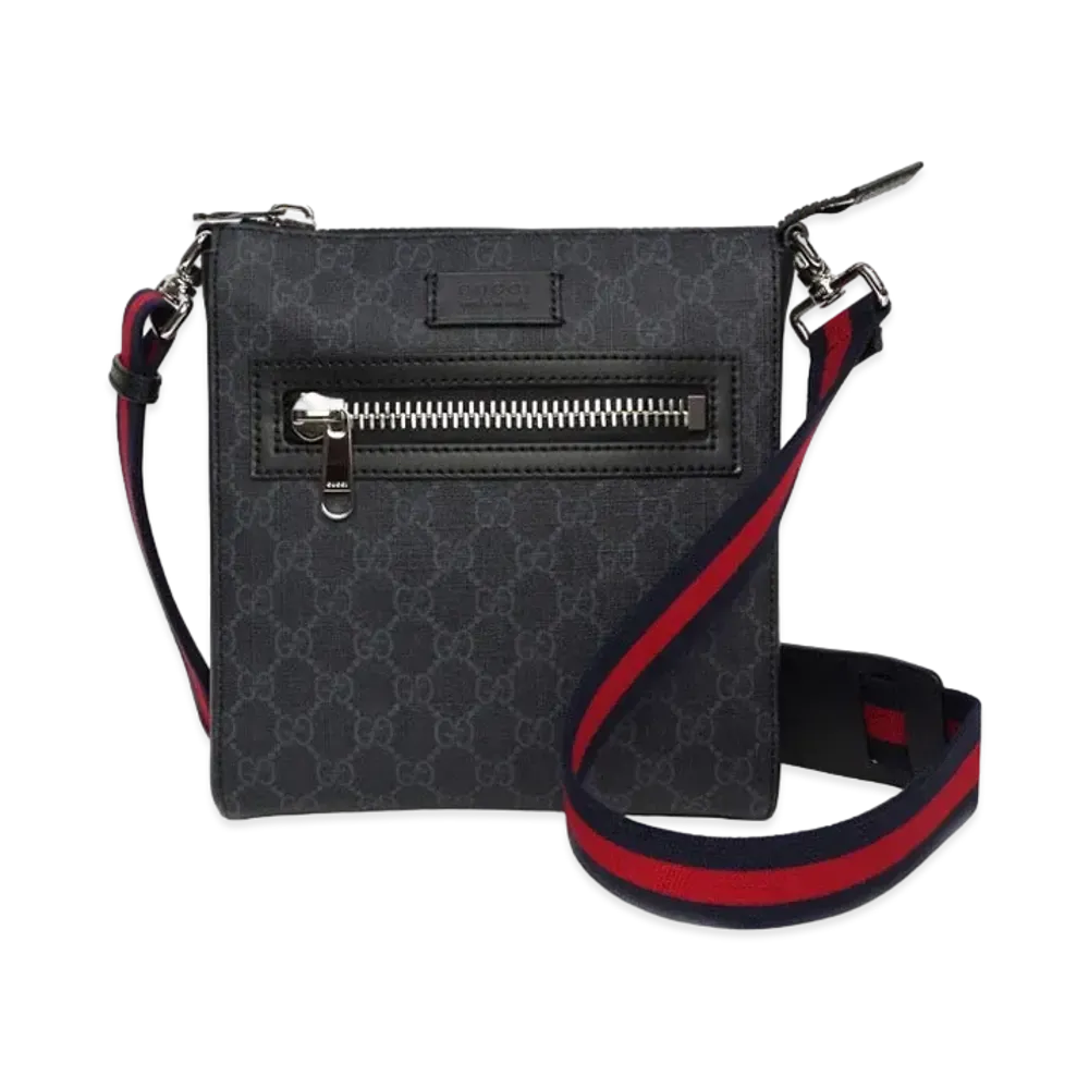 GUCCI GG Supreme Small Messenger Bag "Black/Grey"