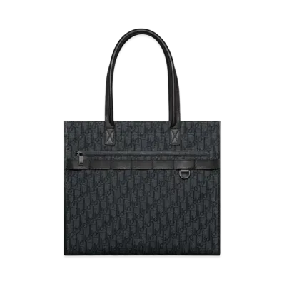 Dior Safari Tote Bag Dior Oblique Jacquard Grained Calfskin "Black"
