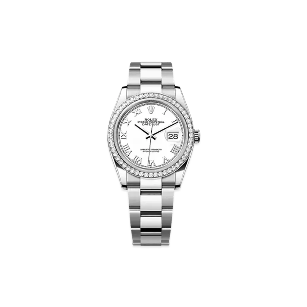 ROLEX Datejust 36 Oystersteel & White Gold Diamonds "White"