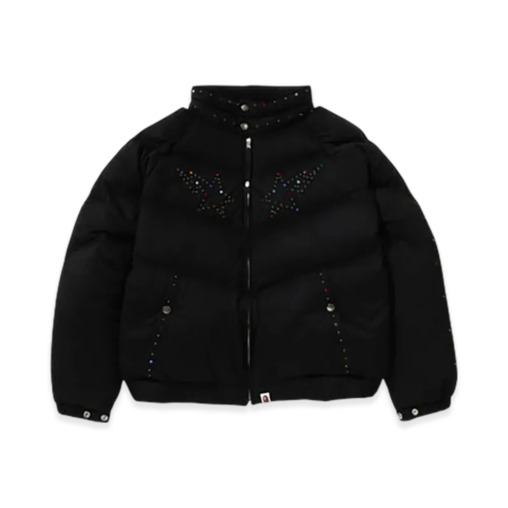 A BATHING APE Color Stone Down Jacket "Black"