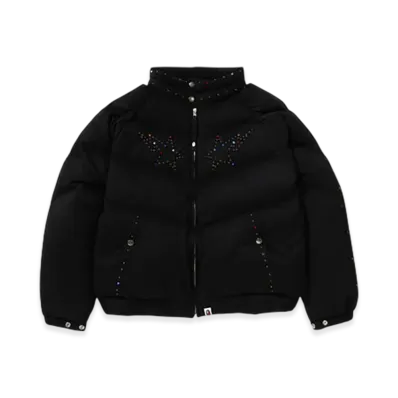 A BATHING APE Color Stone Down Jacket "Black"