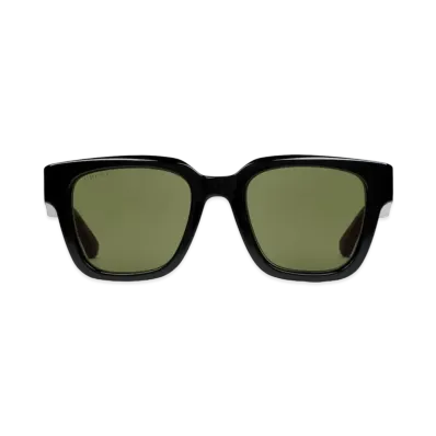 GUCCI Low Nose Bridge Fit Sunglasses "Shiny Black"