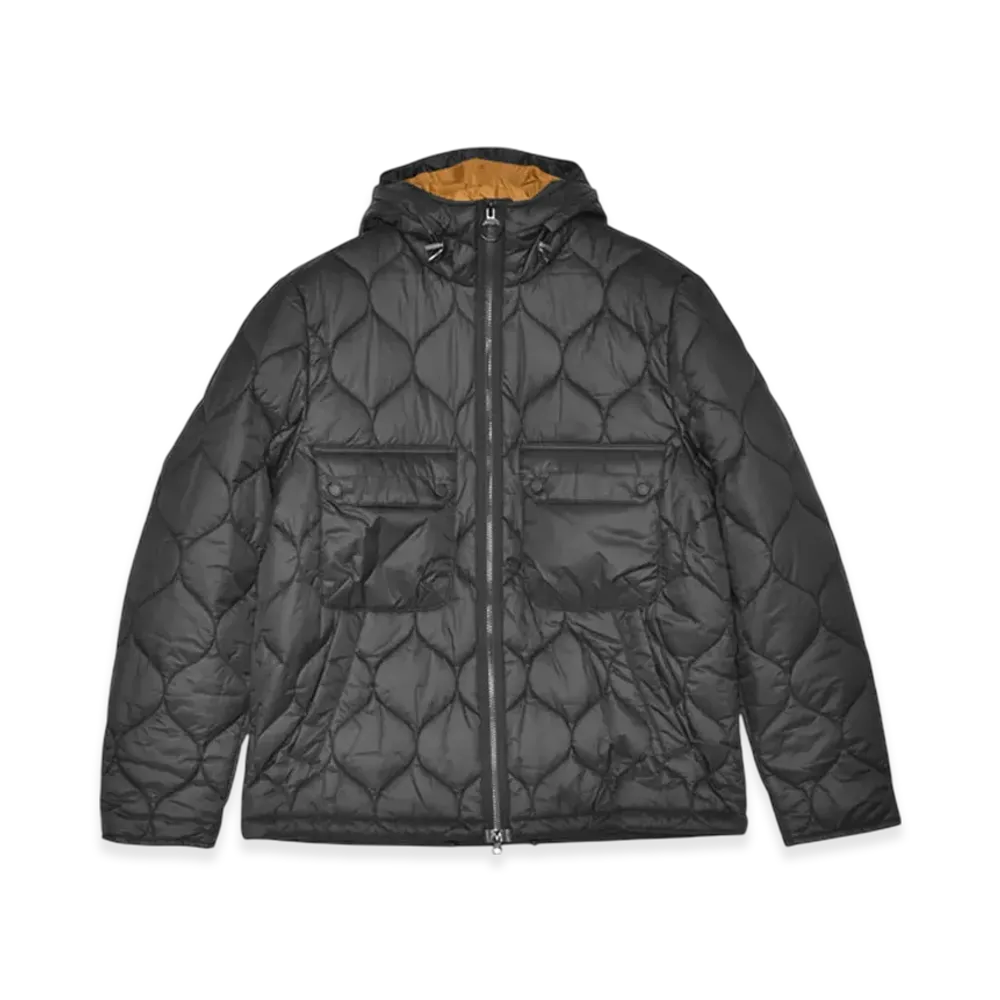 Barbour Re-Engineered Hooded Spey Quilted Jacket "Black"