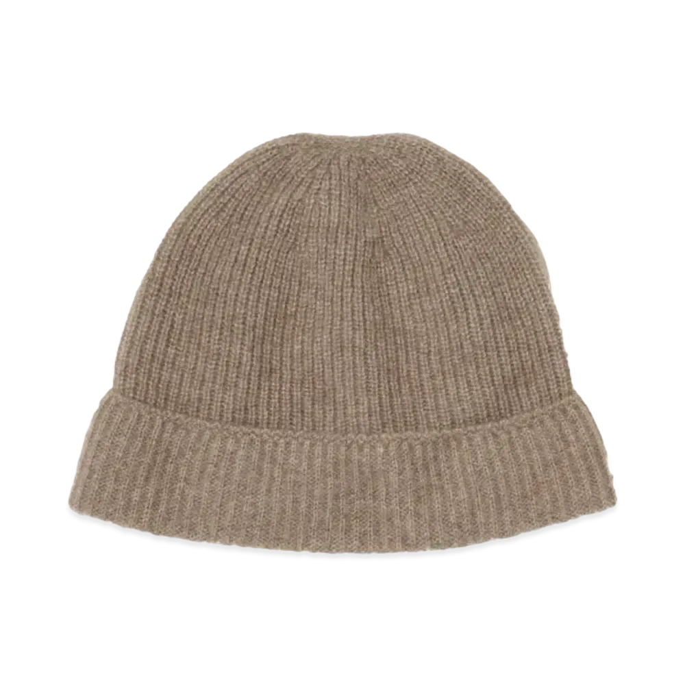 AURALEE Baby Cashmere Knit Cap "Natural Brown"