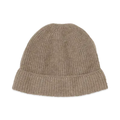AURALEE Baby Cashmere Knit Cap "Natural Brown"