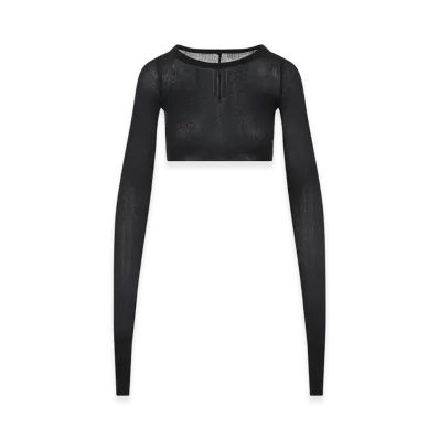 Rick Owens Women's Ls Crop Top "Black"